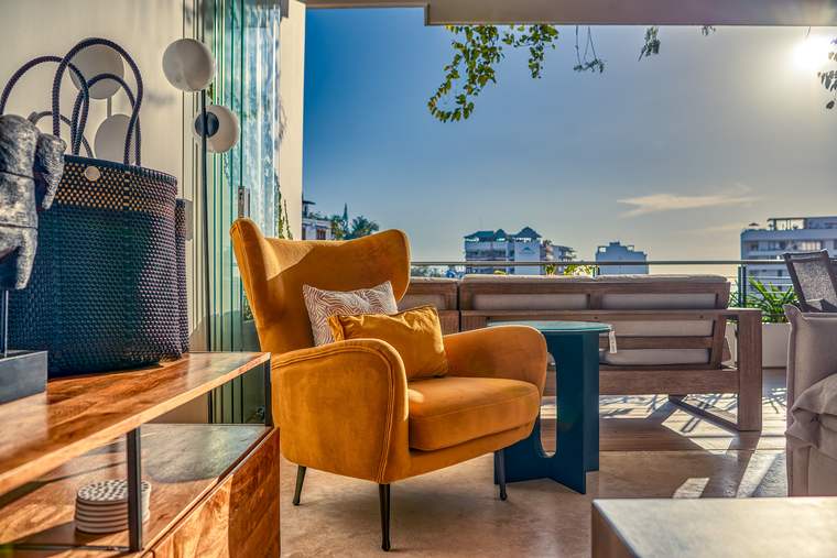 Reading chair by the terrace