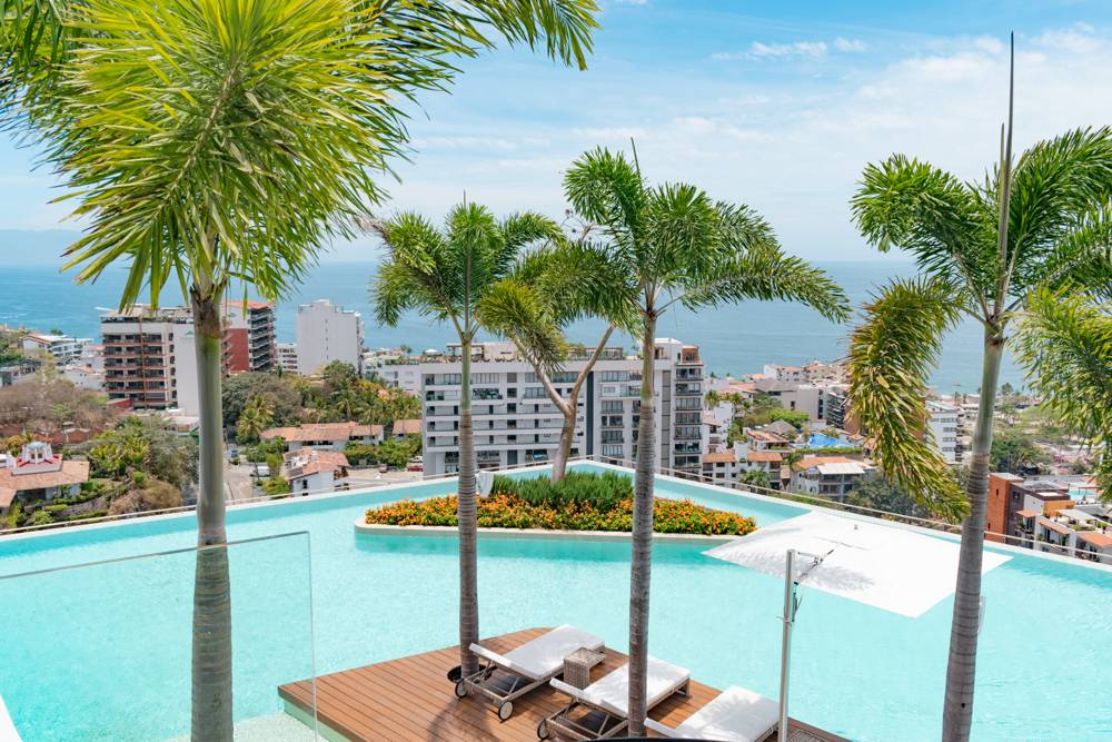 Infinity pool above the bay