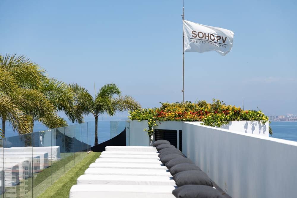 Shaded cabanas